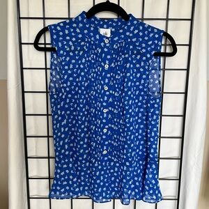 CAbi Electric Blue Peplum Top XS